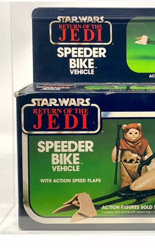 Vintage Kenner Star Wars Speeder Bike AFA 75+ 1983 Kenner Toys NO FLAP CREASE - Picture 4 of 7