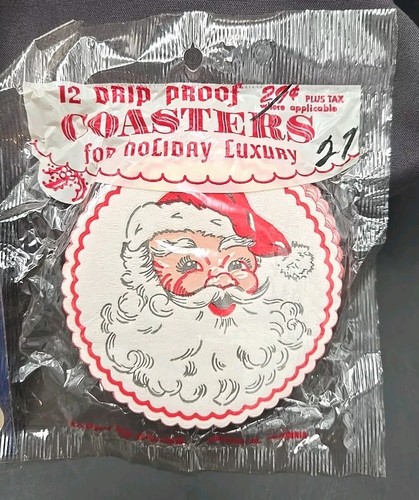 Vintage Weihnachten Gastgeber Party Papier Ensemble Puppen Tischsets und Untersetzer - Bild 2 von 13