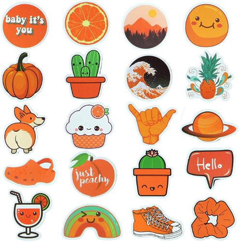 50pcs Orange with Pumpkin Cat Design for Hydro Flask Laptop Travel Stickers. - Picture 6 of 6