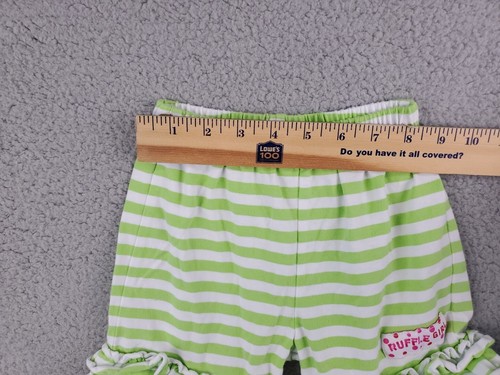 Ruffle Girl Brand Cotton Spandex 2 pc Outfit Blue Green White Stripe - Size 5 - Picture 9 of 9