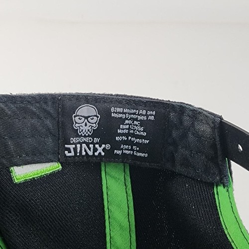 Jinx Mojang Minecraft Minecon Earth Black/Green/White Hat Snapback Embroidery - Picture 7 of 8