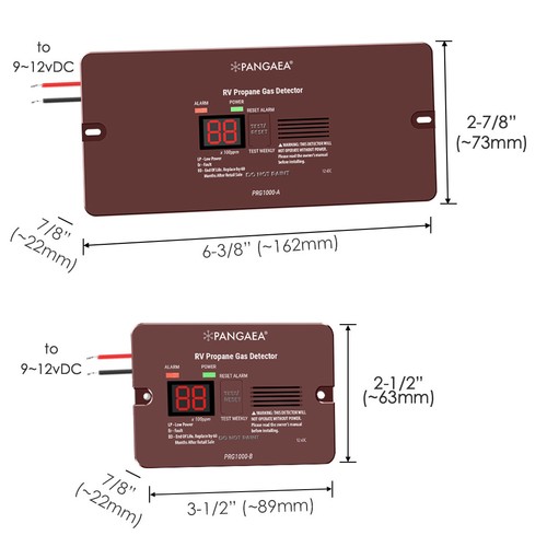 PANGAEA Digital RV Propane Gas Detector with Loud 85dB Alarm 12vDC, LED Display - Picture 19 of 27