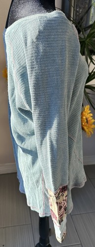 Soft Surroundings Top Women S Gray Lumi Thermal Tunic Waffle Knit Statement USA - Bild 3 von 10