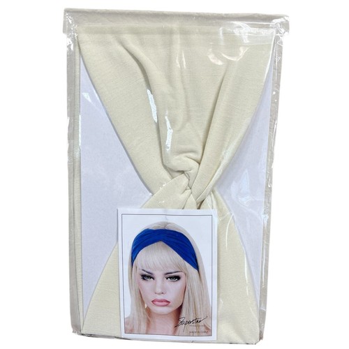 HeadBands creme breit groß Turban Boho Stoff Haarband gedrehter Knoten Yoga Hippie