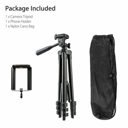 Camera Tripod Stand Holder Mount for iPhone Samsung Cell Phone w/ Bag Universal - Photo 4 sur 14