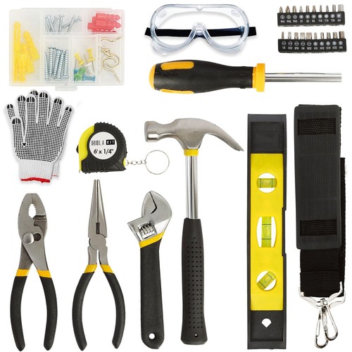 House Tool Kit 64-Piece Home Tool Set with 18-Pocket Tool Bag and Shoulder St... - Picture 3 of 7
