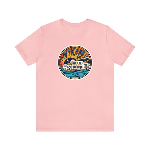 Mykonos Griechenland 1980er Reise Urlaub inspiriert TShirt Unisex Kurzarm T-Shirt - Bild 42 von 45