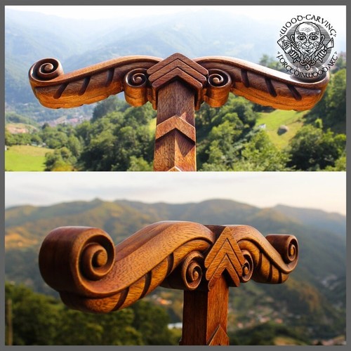 Irminsul Holzschnitzerei Wikinger Bild Wohndeko Kunst Wandbehang - Bild 5 von 7