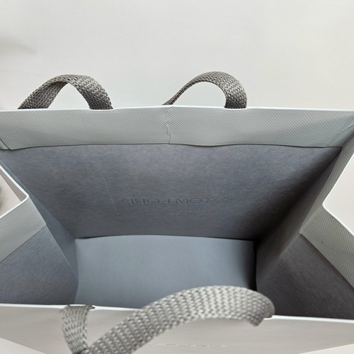 TOM FORD Medium Shopping Gift Paper Bag White/Gold 10” x 12” x 6” Gray/Silver - Picture 7 of 8