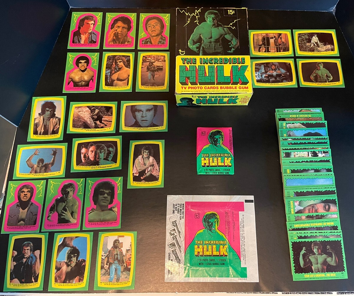 1979 Topps Incredible Hulk Complete Cards Stickers Box Pack & Wrap
