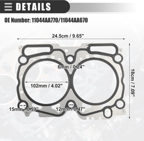 Cylinder Head Gasket, Suitable for 2.5L Engine, for Subaru Forester 2 - Picture 4 of 12