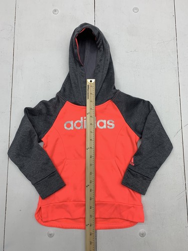 Adidas Kids Pink Grey Pullover Hoodie Girls Size 4T - Picture 4 of 5