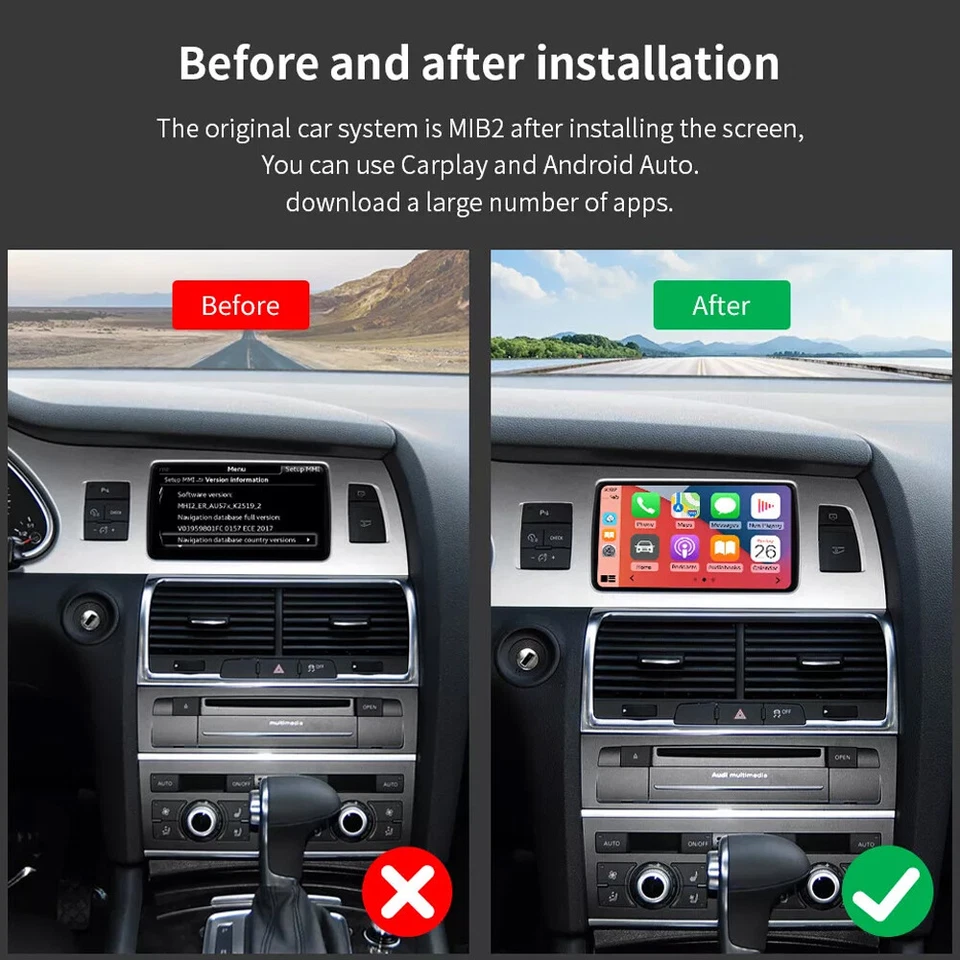 Kit de modernización inalámbrico Android Auto Carplay para Audi A6 S6 2010-2011 Q7 2010-2015 Foto 4 de 4