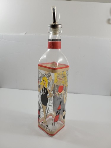 Handbemalte Glas Öl/Essig Flasche mit Ausgießer "rot weiß haben Outfits für beide" - Bild 15 von 17