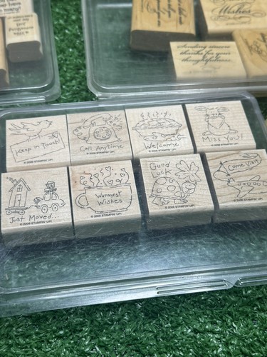 Stamping Up! Holz montiert Gummistempel Lot Schüttgut im Ruhestand Handwerk Vintage - Bild 9 von 19