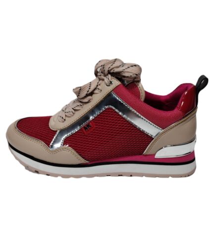 Baskets en maille aérienne Michael Kors Maddy Trainer taille 5,5 rose bicolore femmes filles - Photo 1 sur 12