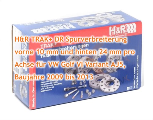 Placas de vía H&R VA 10 mm y HA 24 mm para VW Golf VI variante AJ5 2009-13 - Imagen 3 de 4