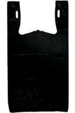  Black T-Shirt Bags 10 x 6" x 21" Plastic  Shopping bags