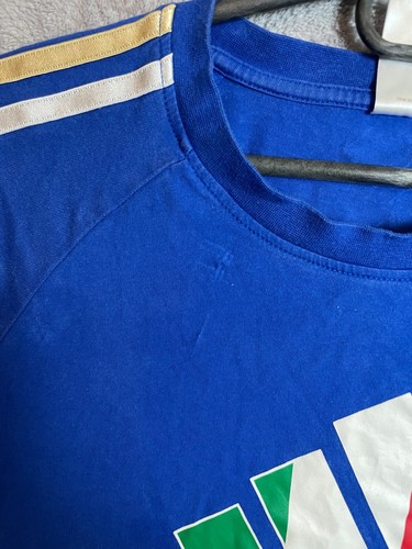 Italy Italia Team Jersey Fan Olympic Games Shirt Blue Adidas Cotton Mens Size M - Picture 5 of 13