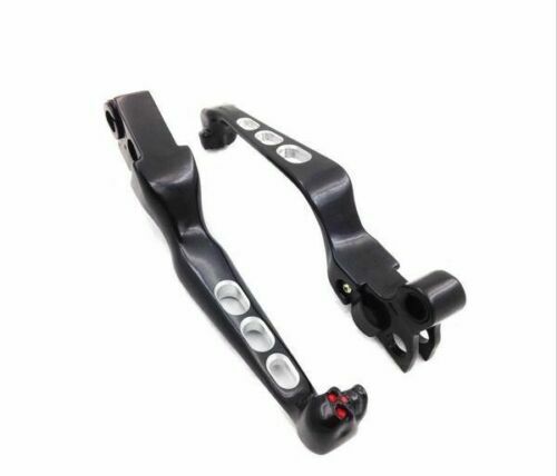 2X nero Leve freno frizione teschio moto per Harley Sportster softai FLSTF FXDL - Picture 1 of 8