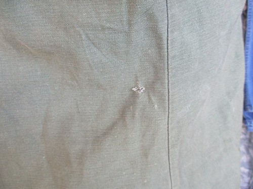 Vtg 1970 GI Issue OG107 Cotton Sateen Utility Fatigue Shirt, Distressed & Worn L - Picture 9 of 13