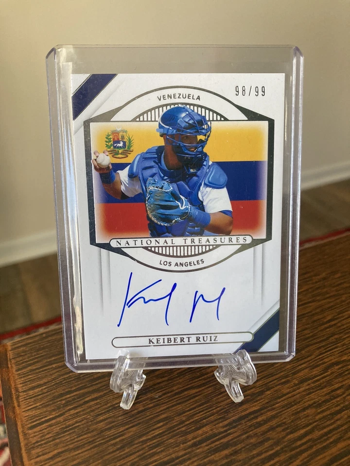 2021 Panini National Treasures Keibert Ruiz Auto 98/99 SSP RARE *see Pics EX - Image 3 of 4