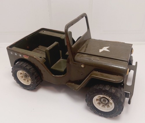 Tonka 1970's US Army Jeep Military Green Vintage Pressed Steel G-452-8 - Picture 2 of 9
