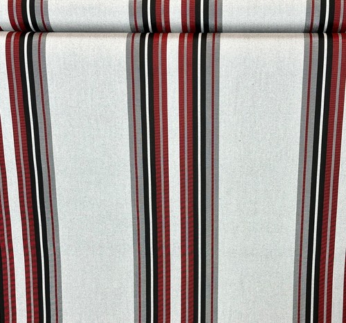 20 YARDS SUNBRELLA SHADE FABRIC WATERPROOF BURGUNDY BLACK WHITE 4798 47" WIDE - Picture 1 of 6