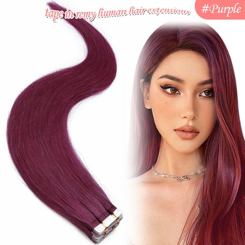 Balayage Seamless Tape in Real Remy Human Hair Extensions Invisible PU Skin US - Picture 38 of 43