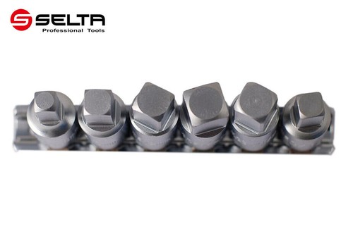 7pc 3/8" Dr. Cr-V Drain Plug Key Square Socket Bit Set 7,8,10,11,12,13,14mm - Picture 2 of 4