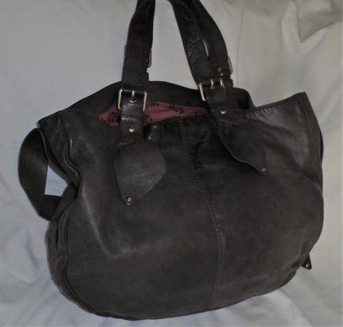 Marc Jacobs grau weiches Leder Nieten Handtasche Handtasche Beuteltasche Hobo 16" x 11" x 4" - Bild 4 von 12
