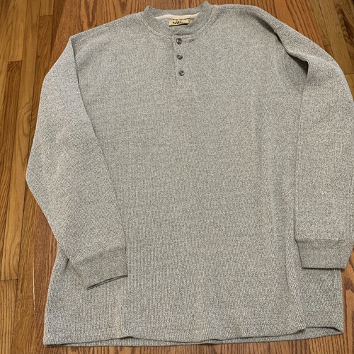 Northwest Territory Naturals, Herren braun Waffel Strick Henley Größe Large