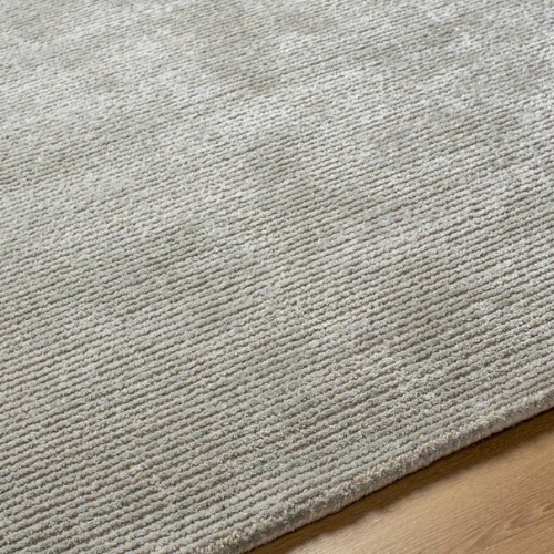 Solid Color Hand Tufted Viscose/Wool Area Rug in Silver Carpet, Luxury Carpet - Picture 5 of 14
