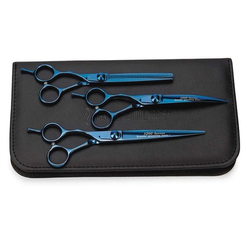 Master Grooming Tools LEFTY TITANIUM THINNING,STRAIGHT&CURVED SHEAR SCISSOR KIT - Picture 2 of 12