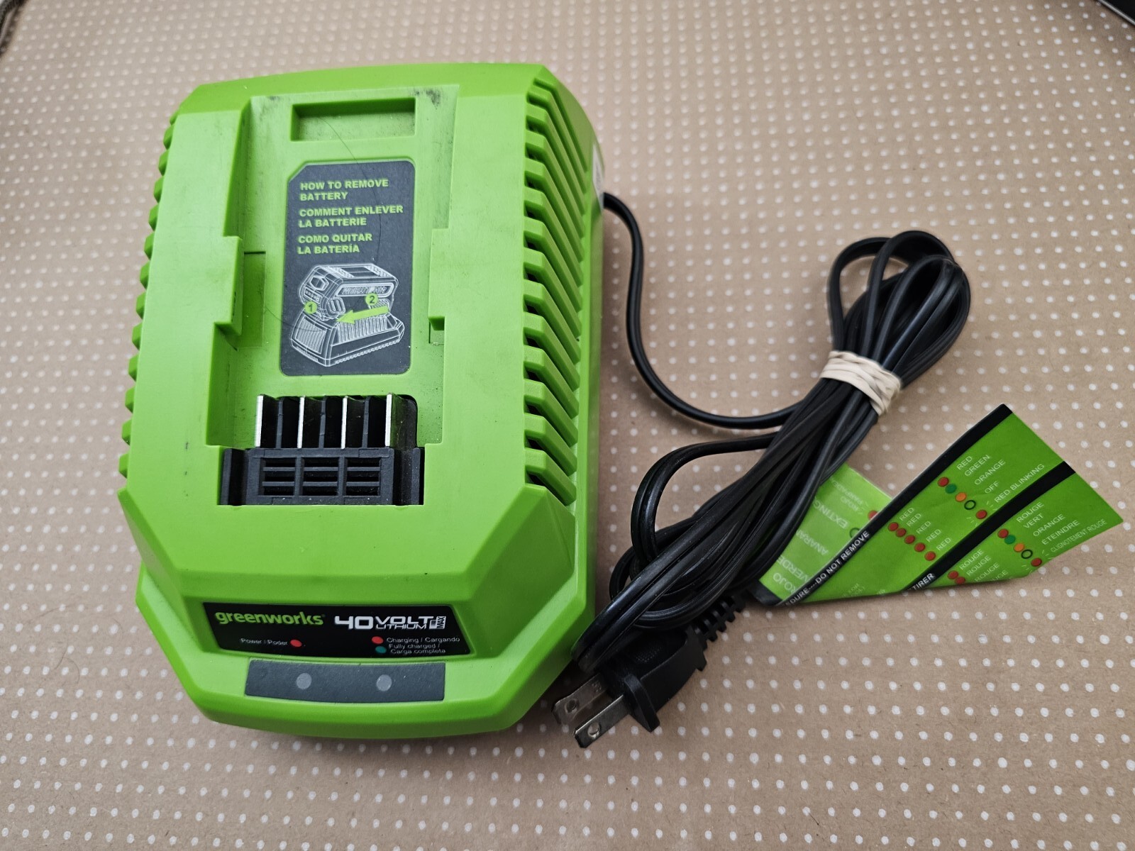 GreenWorks 40V Battery Charger 29482 eBay