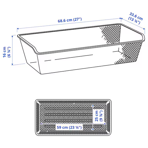 New IKEA KOMPLEMENT Mesh Basket Without Pull-Out Rail White & Dark Grey - Picture 21 of 46