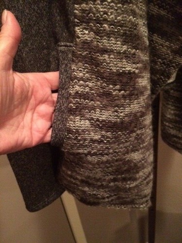 Lucky Brand Damen Gr. XS drapiert vorne offen meliert Wollmischung Wickel-Cardigan neu mit Etikett - Bild 4 von 12