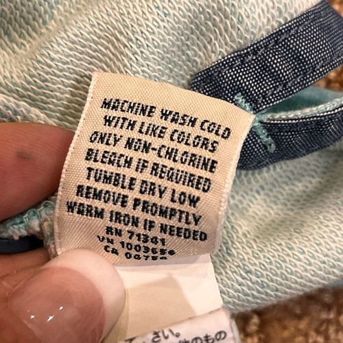 LL Bean Rugby Henley Hoodie Womens SP  Pullover Sweatshirt Turquoise 100% Cotton - Bild 11 von 12