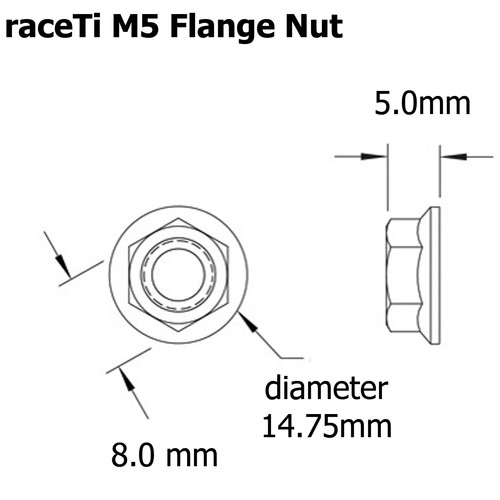 Titan Sechskant Flanschmutter M5 x 0,8 M6 & M7 x1,0 M8 1,25 M10 x1,25 M10 x1,5 M12 - Bild 2 von 13