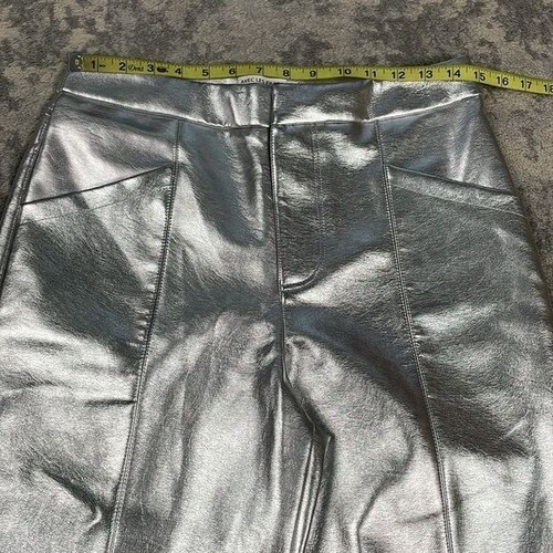 Pantaloni nuovi Avec Les Filles argento metallizzato vita alta caviglia gamba dritta taglia M - Foto 6 di 9