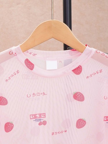 Camisetas de gasa transparente para niñas Blusa de malla estampada floral - Imagen 20 de 52