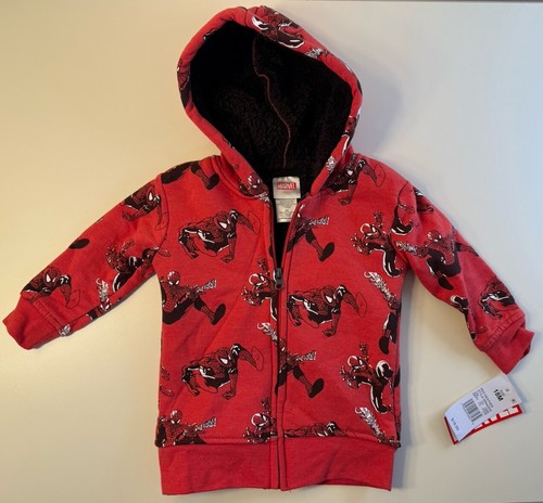 Marvel Spiderman Zip Up Hoodie Fleece Toddler Size 18M - Picture 1 of 4