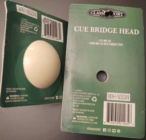 Classic Sport BILLIARD CUE BALL & BRIDGE HEAD LOT Official Size Ball 2.25 NEW - Picture 3 of 3