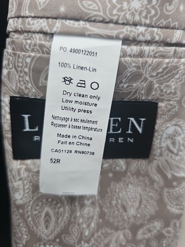 Lauren Ralph Lauren Black Label Mens Blazer 52R Beige Linen Sport Coat Jacket - Picture 5 of 7