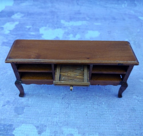 Miniature Wooden Dresser Dollhouse 1:12 Sideboard One Drawer Living Room Vintage - Picture 3 of 8