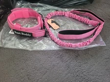 Aubell Dog Leash With Collar M Pink Tactical