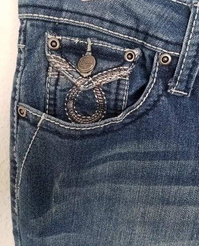 Women's Earl Jeans Size 8 Petite Embellished Med Wash A0113 - Picture 6 of 12