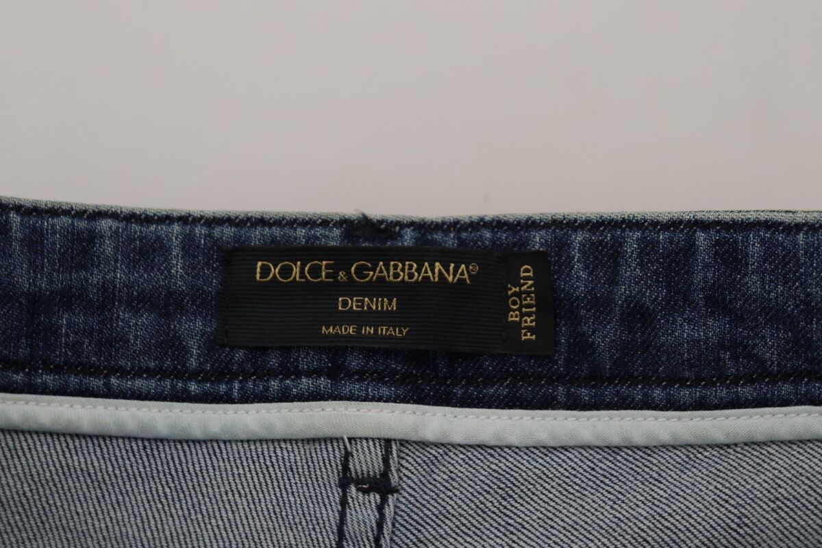 DOLCE & GABBANA Jeans Yellow Leopard Cotton Straight Denim DOLCE & GABBANA Jeans Yellow Leopard Cotton Straight Denim