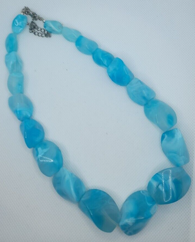 5 x Bundle 'chunky' style Blue + Green Turquoise necklaces Costume jewelry x 5 - Picture 4 of 15