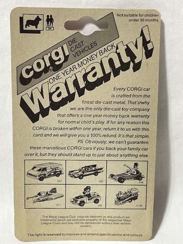 Vintage 1982 CORGI MLB Baseball Ford Mustang Cobra Boston Red Sox, 1/64 - Picture 3 of 3